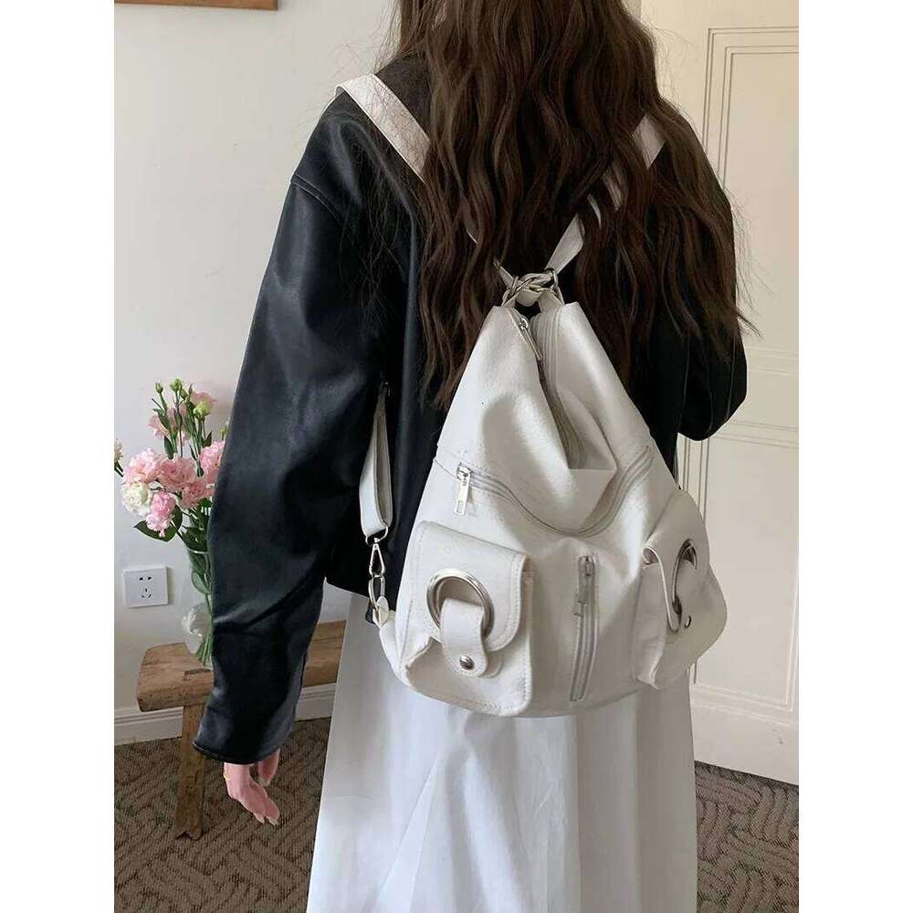 Vintage Women's Underarm Leather Multifunctional Shoulder Bag Fashion Ladies Backpack Waterproof Wearable Square Backpacks