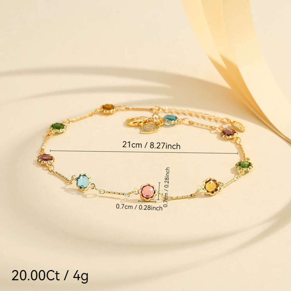 Cross-Border European and American Hot-Selling with Colorful Diamonds Dopamine Ins Style Lace Anklet Chain Creative Fashion Jewelry for Women