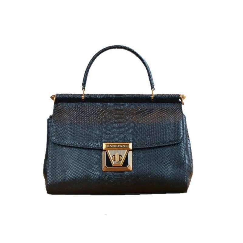 KB Fashion Women's New 2025 Light Luxury Premium Serpentine Lock Heavy Industry Single Shoulder Handbag Double sided Bag