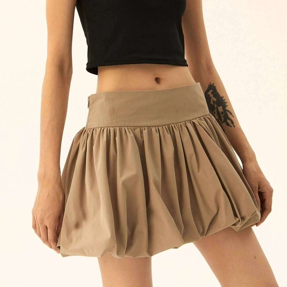 Puff Mini Skirt Cute Sexy Dress Y2K Streetwear 2024 Women Fashion Summer Clothes High Waist A-line Short Bubble Pleated Skirts XJ260131