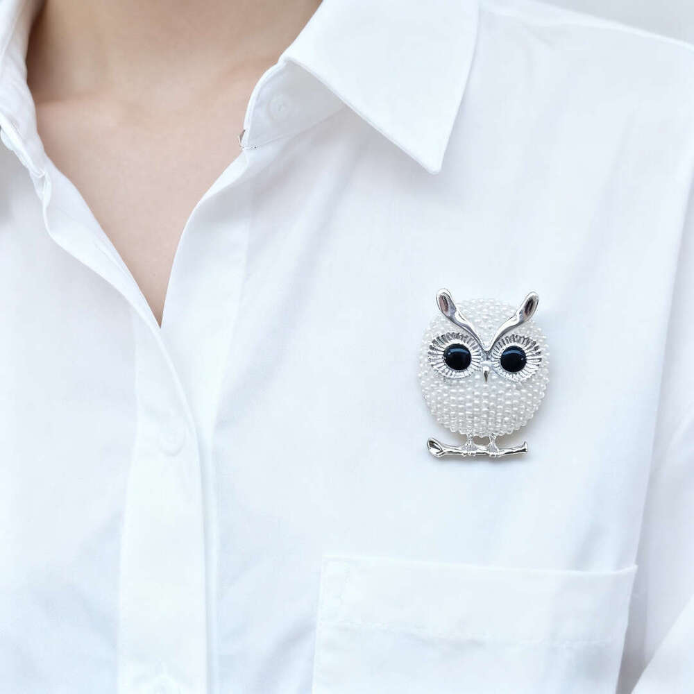 New Korean Version Owl Exquisite Versatile Pearl Brooch Alloy Pin Scarf Buckle Dual-use Accessory Hot Sale