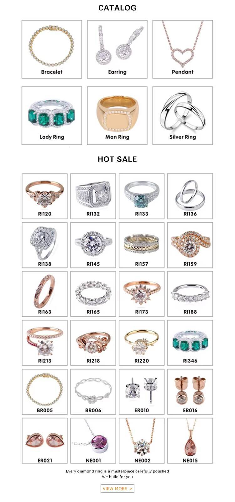 PT950 White Plated Ring Set 75mm VVS Gold/Silver Custom Jewelry Beautiful Fashion Gift for Women or Men