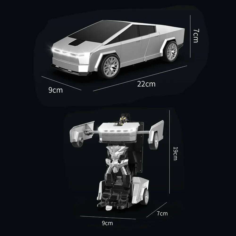 Remote Control Transforming Robot Car Toy Kids 2.4GHz RC Vehicle with LED Lights, 360 Spin, Drift Mode, Gift for Boys Y260131