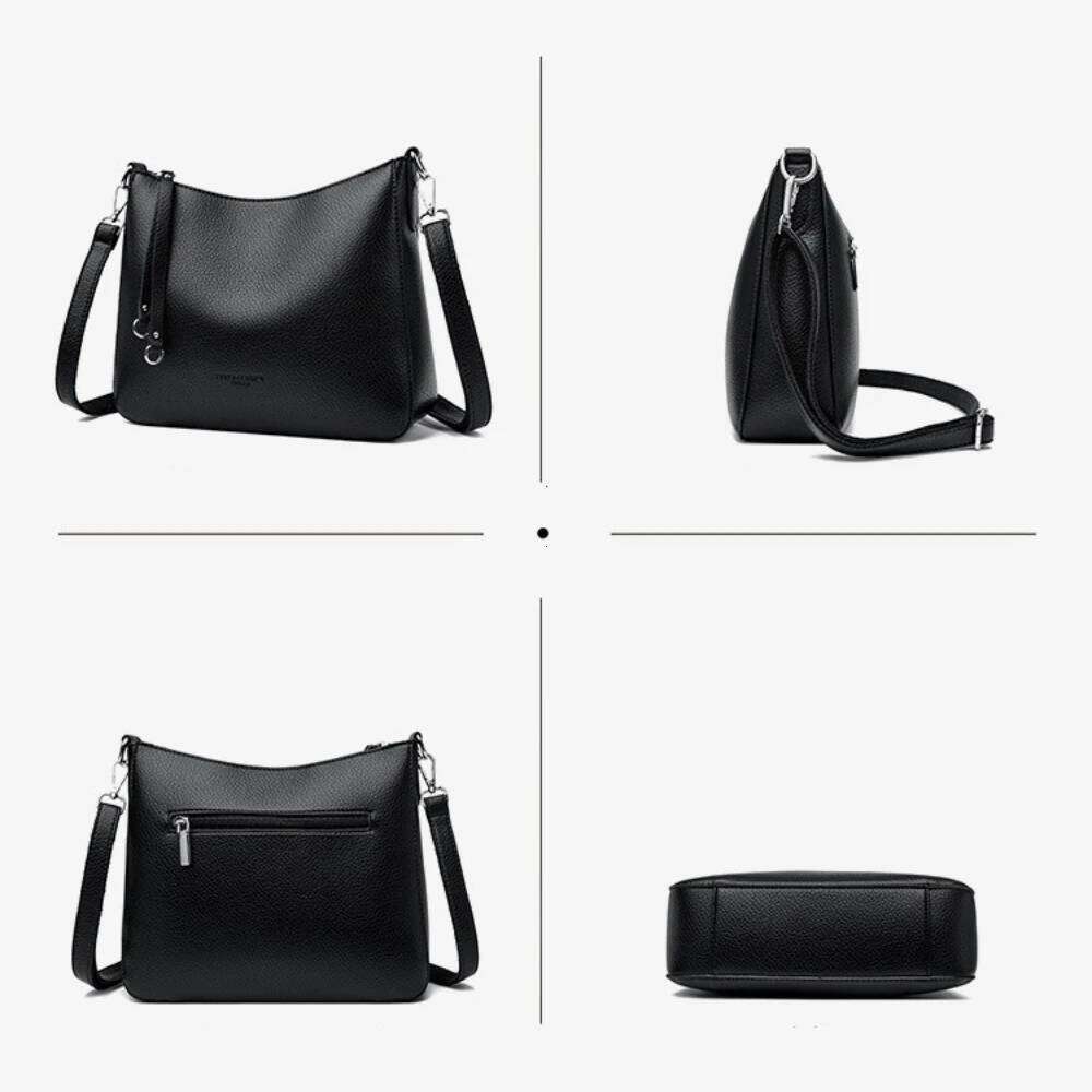 Solid Color PU leather Shoulder Casual Crossbody Bags for Women Zipper Messenger Bag New Luxury Designer Handbag