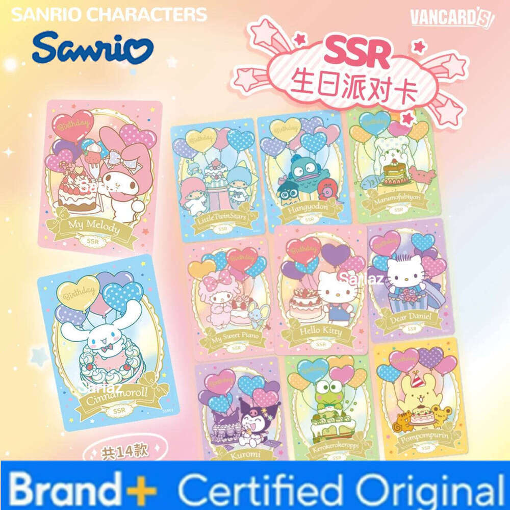 Sanrio Genuine Family Star Party Trading Cards Dream Pack Hello Kitty My Melody Cute Anime Characters Collection Card Toy Gift H260130