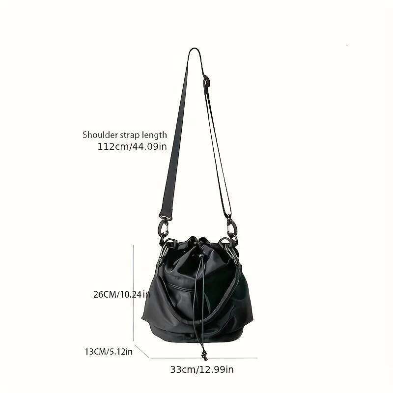 Fashion Shoulder Nylon Waterproof Women Large Capacity Casual Handbag Drawstring Crossbody Tote Bag