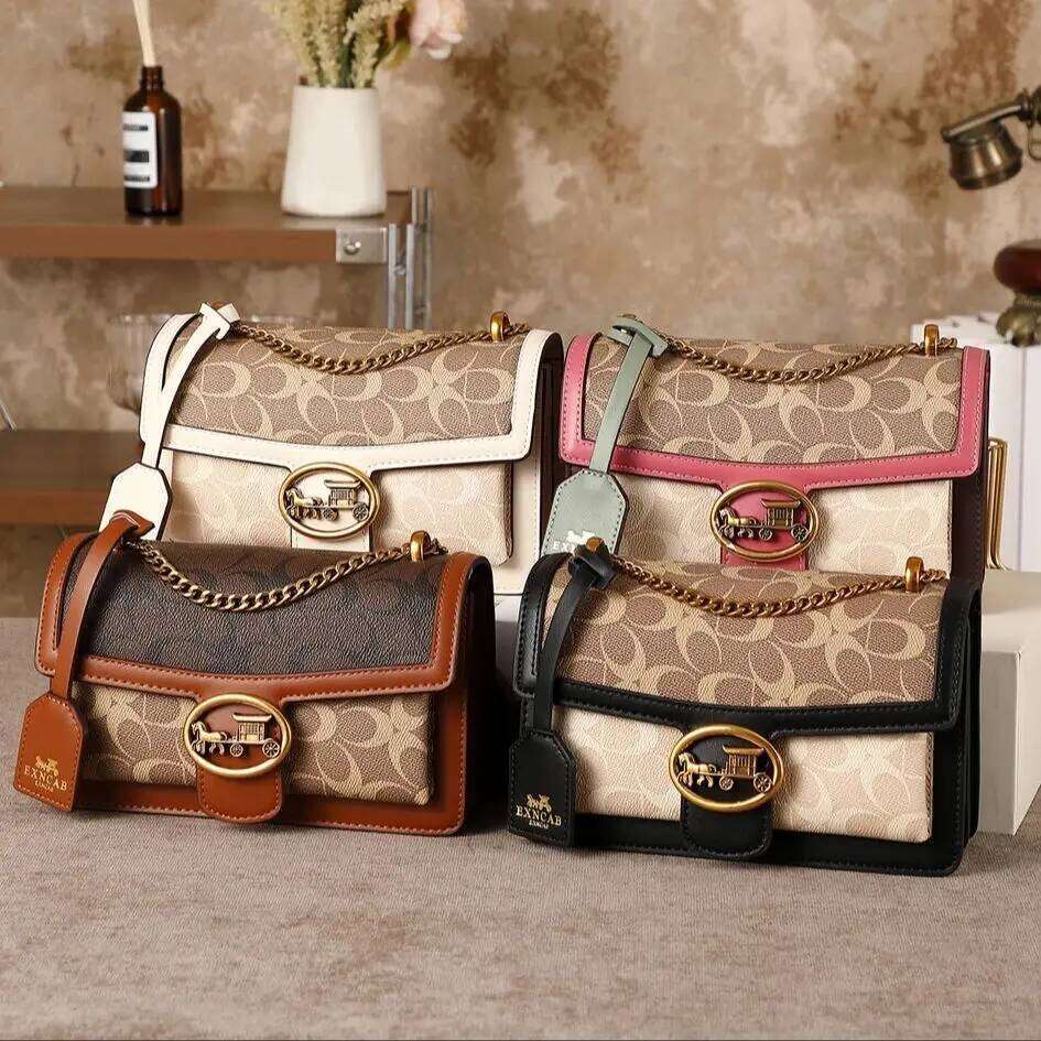 Light luxury women's 2025 new high-end color contrast single shoulder underarm bag designer fashionable crossbody small squa