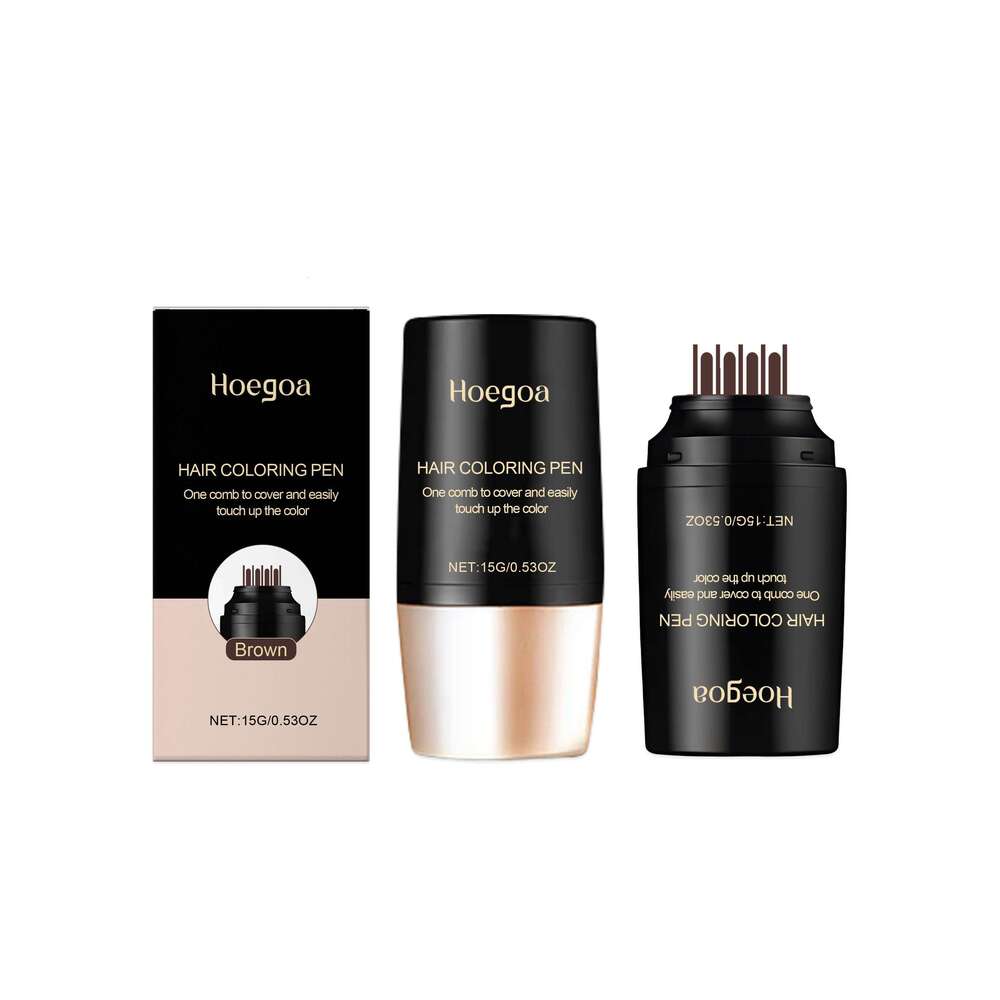 Hoegoa Brown Waterproof Pen Natural Coverage Gentle Hair Care Moisturizing Easy to Color Non-Damaging S260131