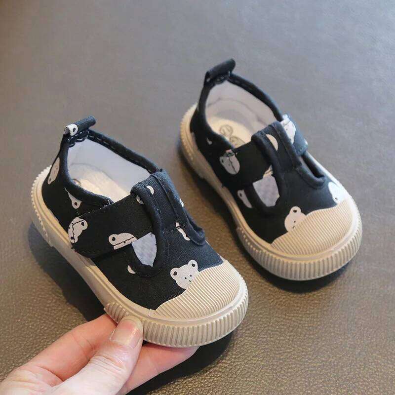 Square Mouth Boys/Girls' Casual Spring Cartoon Soft Walking Shoes Boys/Girls Small Children TPR Sole Canvas Shoe Y260128