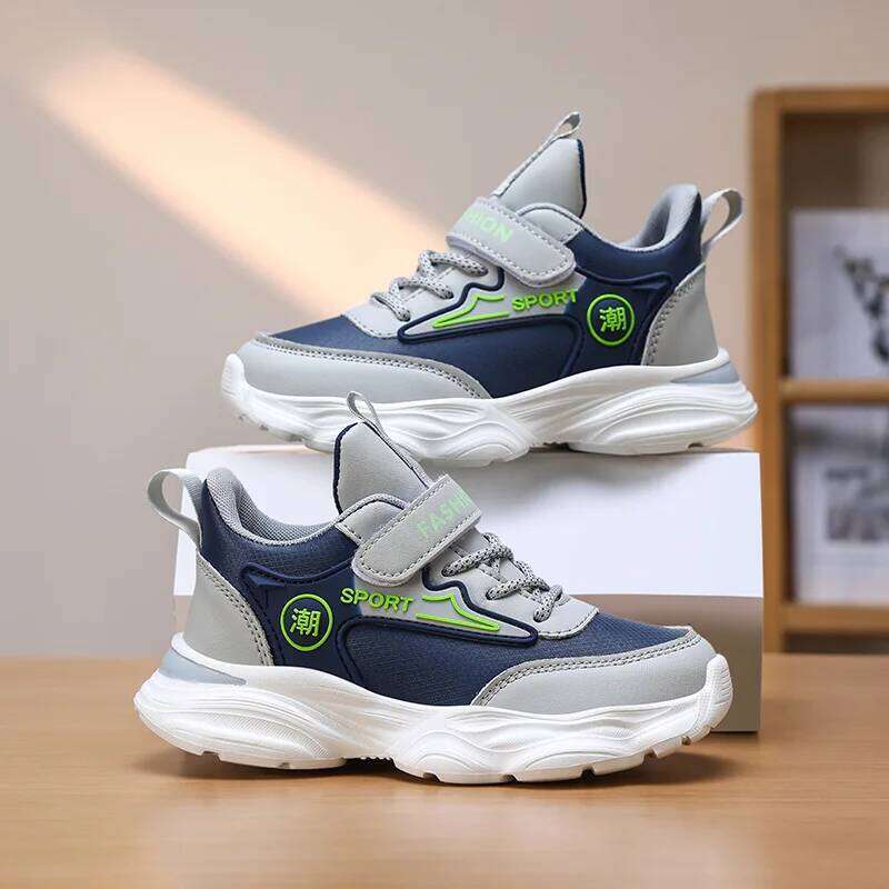 Childrens Sports Fashion Pu Leather Plush Warm Comfortable Walking Casual Winter Outdoor Boys Non Slip Running Shoes Y260128