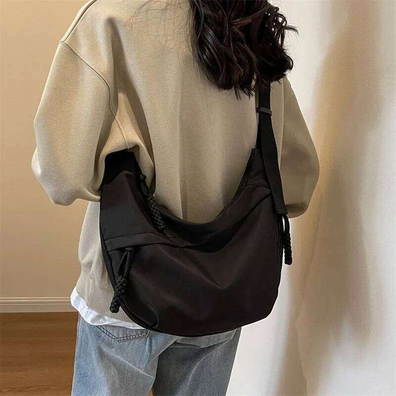 Nylon Hobos Crossbody Casual Zipper Women's Bags 2024 Fashion High Capacity Solid Color Single Shoulder Totes Bag