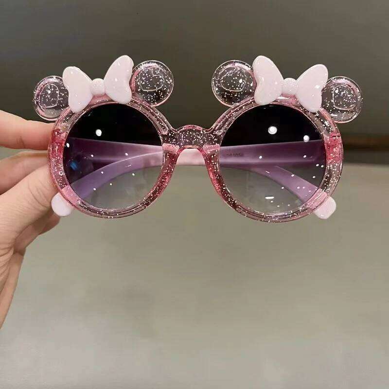 New Cute Crystal Bow Girls Children Sunglasses Fashion Trend Personalized Cartoon Sun Glasses Kids Shiny Eyewear H260130