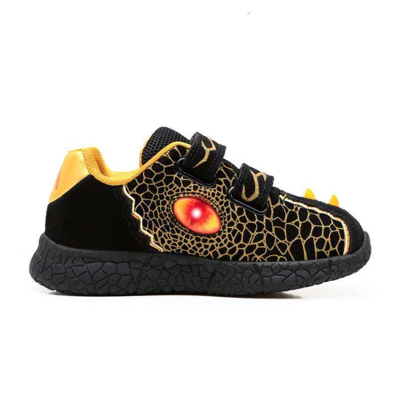 EXDINO Children's Shoes Autumn Mesh Boys Little Kids LED Eyes Light Up Winter Warm inside Outdoor Casual Sports Sneakers 26-31# Y260128