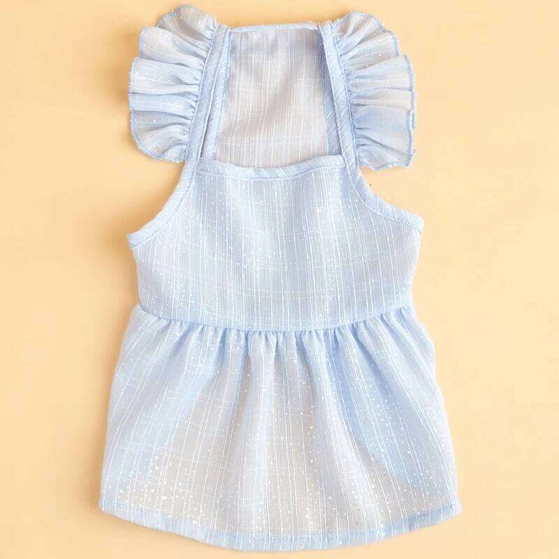 Dog Ruffle Sleeve Breathable Kitten Princess Cat Dress for Small Medium Dogs Puppy H260129