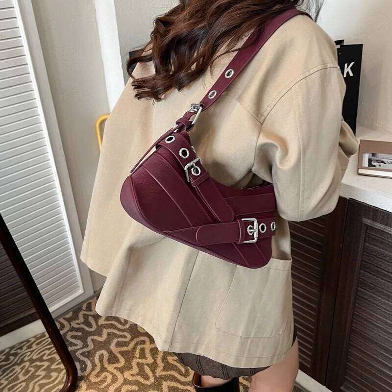 Winter Trend Crossbody Purse Fashion Niche Retro Y2K Underarm Moto Streetwear Shoulder Bags for Women Versatile Hobo Bag XJ260130