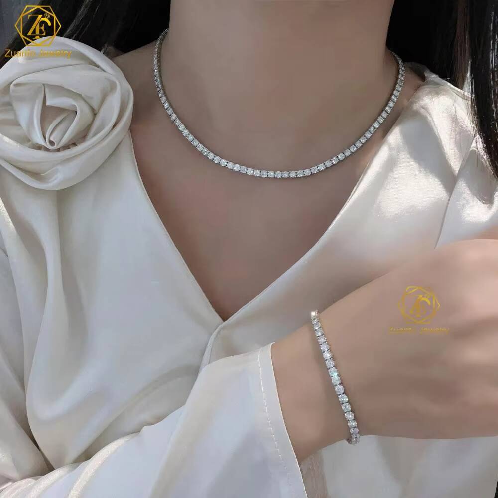 Pass Diamond Tester Womens Moissanite Necklace 2mm 3mm 4mm 5mm 65mm Mens Necklace Moissanite Fine Chains Link Bracelets