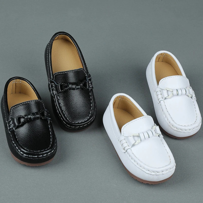 Genuine Leather Kids Loafers Baby Little Boys Girls Moccasins Toddler Flats Casual Boat Childrens Wedding Shoes Autumn 260124