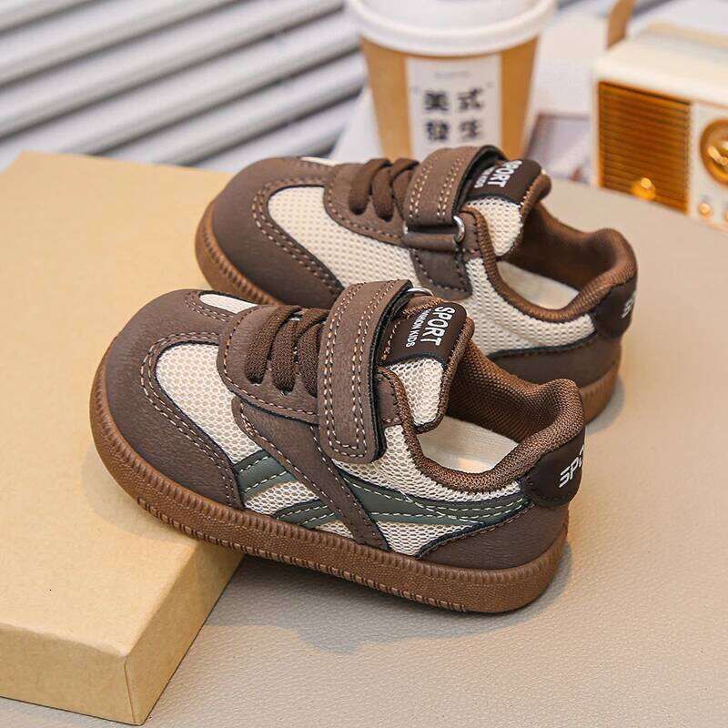 Children's Sneakers Size 18-29 Khaki Breathable Boys and Girls Single Spring Autumn Yellow Soft Kids De Training Shoes Y260128
