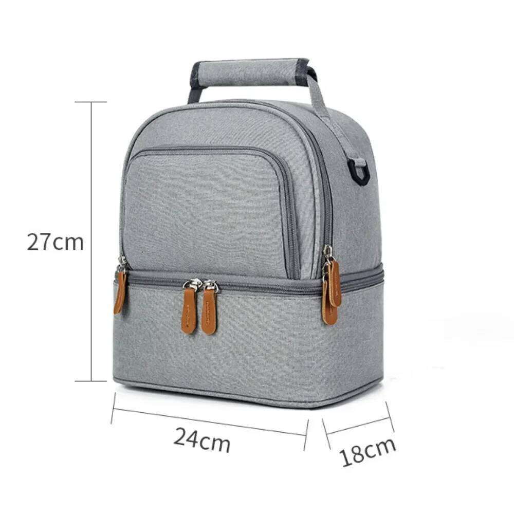 Hot Picnic School Food Large Capacity Portable Bag, Insulation Material, Fresh Cooler, Handbag with Lunch Bag