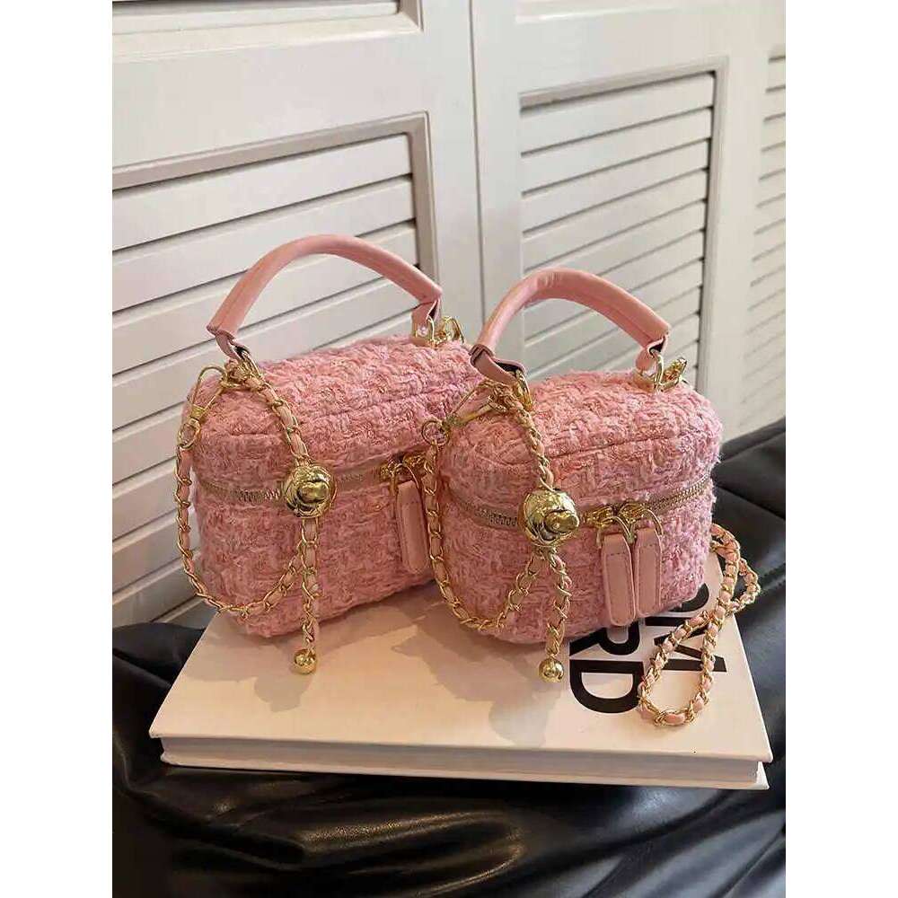 Elegant Woolen Women's Handbags New Fashion Contrast Color Design Temperament Crossbody High-grade Mini Lipstick Box Bags XJ260131