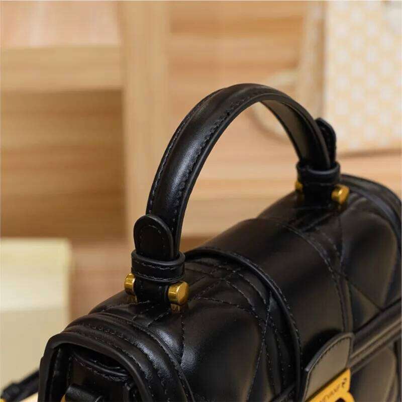 Women's genuine diamond grid handbag, women's 2023 new autumn and winter high-end designer crossbody shoulder bag