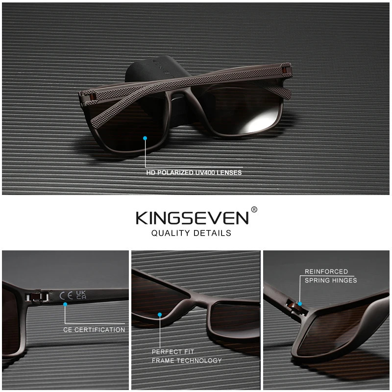 KINGSEVEN Polarized Sunglasses Women Driving Classic Square Frame Sun Glasses sunglasses for Men Outdoor Travel 755 260126