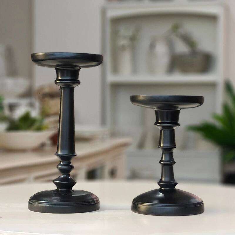 Minimalist Column Candlestick Sculpture Home Decor Resin Candle Holder for Bedroom, Living Room, and Study Y260131