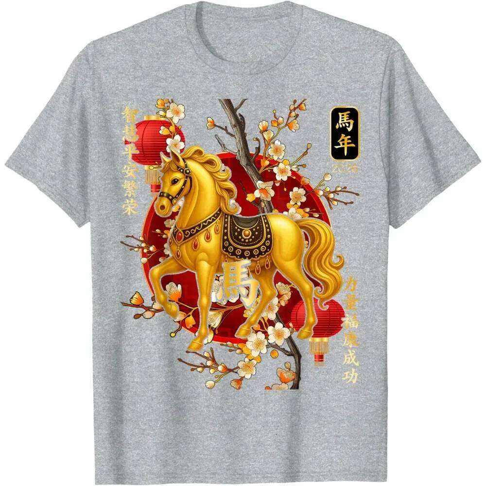 of The Horse 2026 Lunar New Year Chinese Men Women Unisex Family Party Casual Fashion T-Shirt Oversized Tops Y2k Clothes C260131