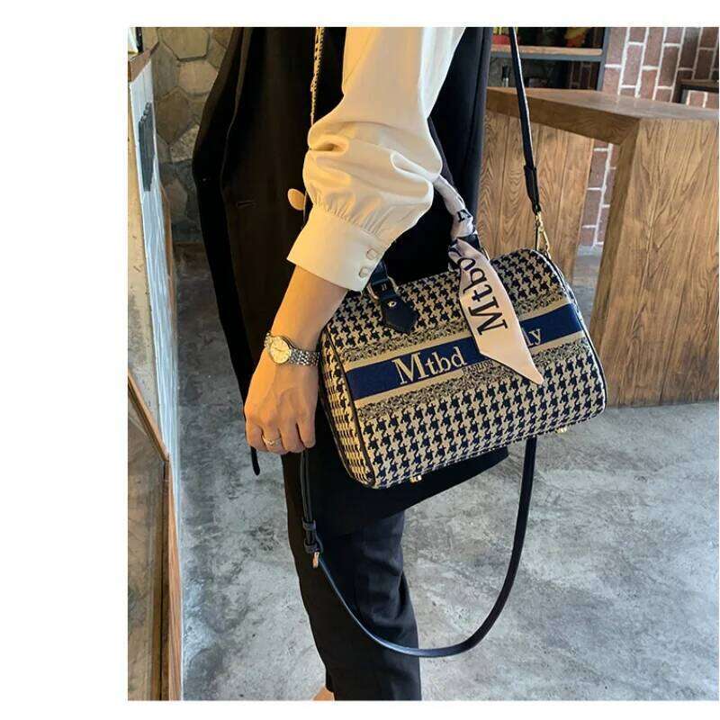 Women's large canvas handbag fashionable simple pillow Large capacity crossbody bag