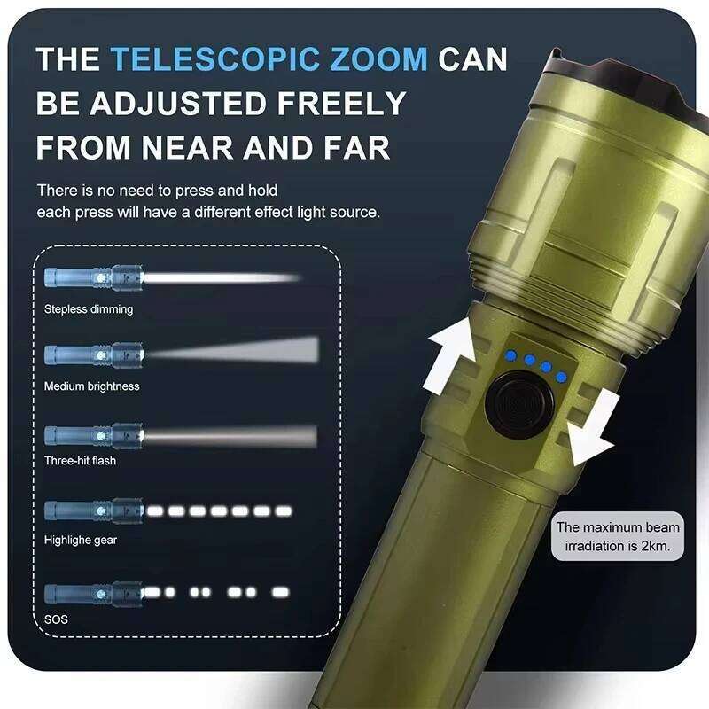 Ultra Powerful Concentrating Ignition Flashlight Waterproof Military Tactical Lamp Outdoor Camping Adventure Torch H260131