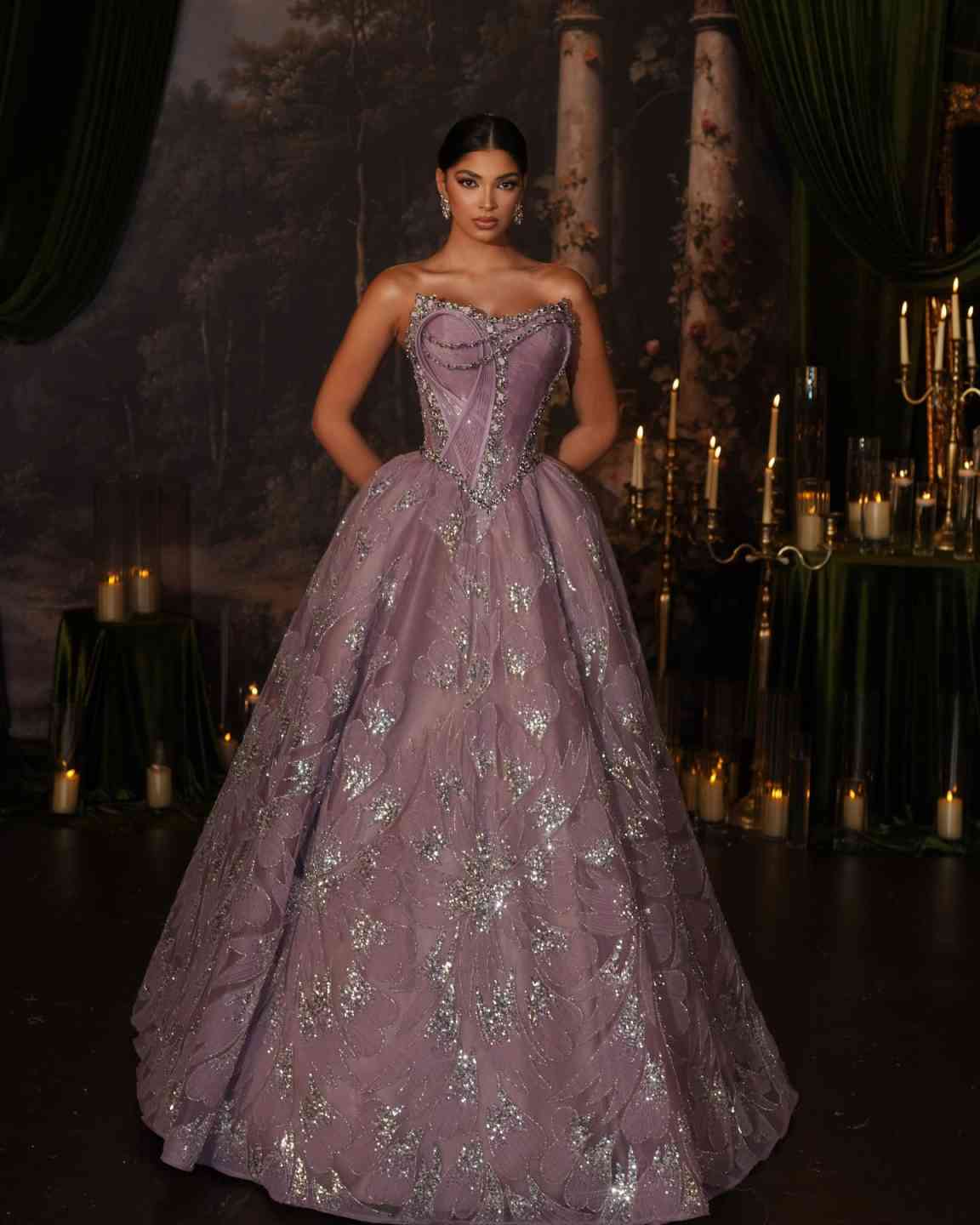 Elegant Strapless Beaded Evening Dresses Sexy Sleeveless Sequins Prom Dress Customized Luxury Floor Length Party Gown