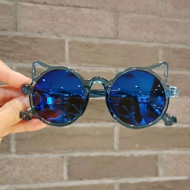 Girls Boys Cute Animal Cartoon Ears Kids Eyewear Outdoor Sun Protection Children Vintage Classic Sunglasses H260130