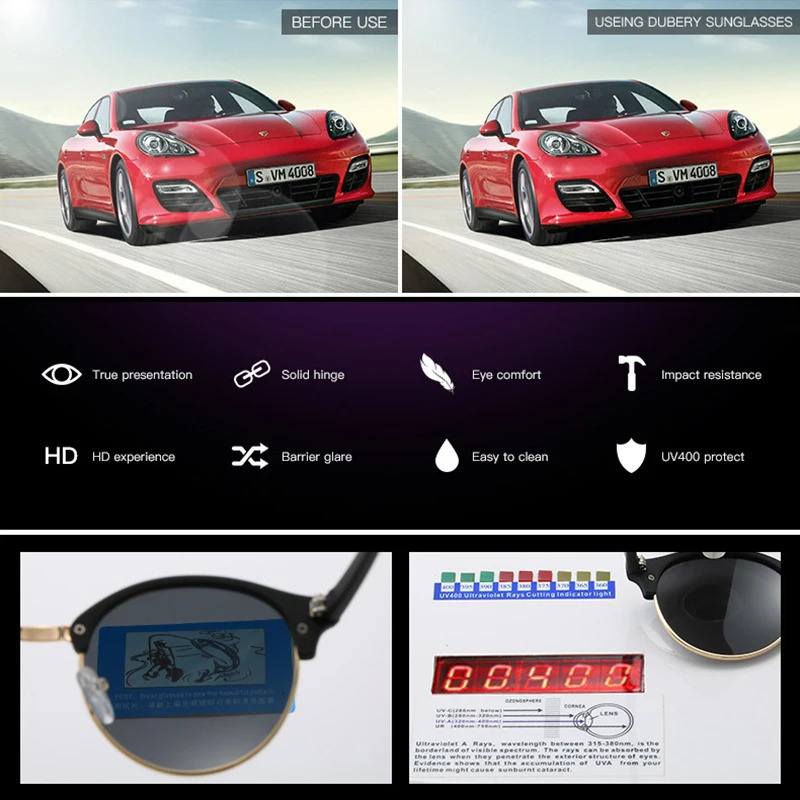 Classic Round Polarized Sunglasses Men Women er Retro Half Frame Sun Glasses Vintage Driving Vacation Eyewear UV400 260128