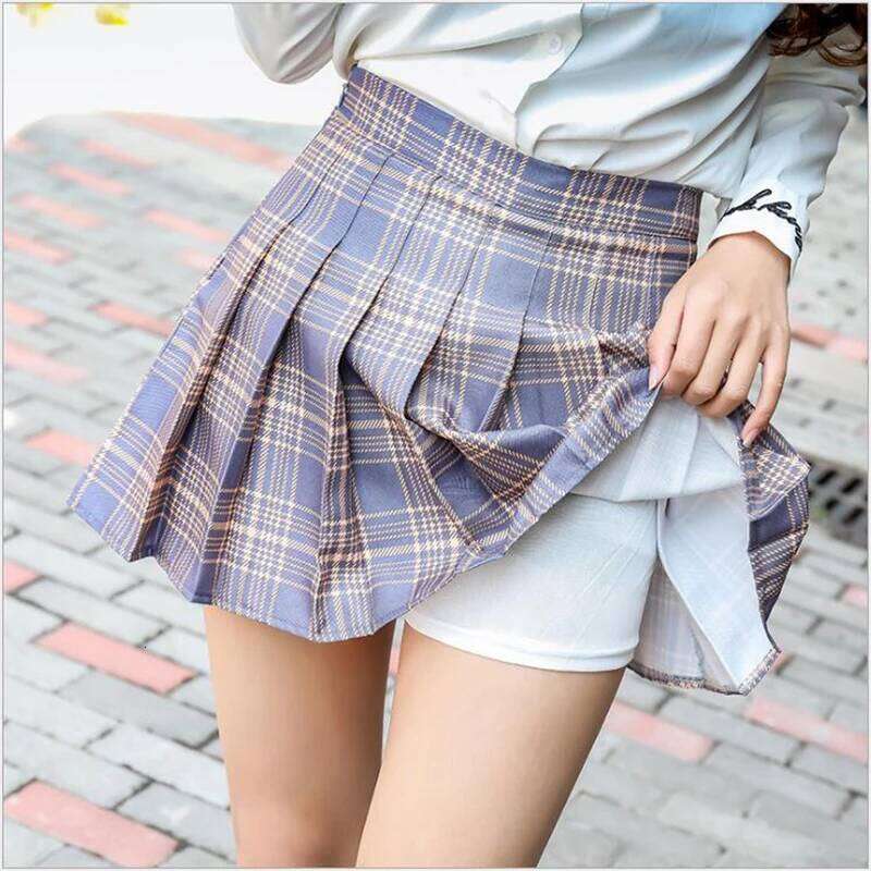 Women's Plaid Tennis Short Pleated, Zipper, High Waist Lining, Mini Skirt, Sexy, New, Summer Fashion, Y2k, 2023 XJ260131