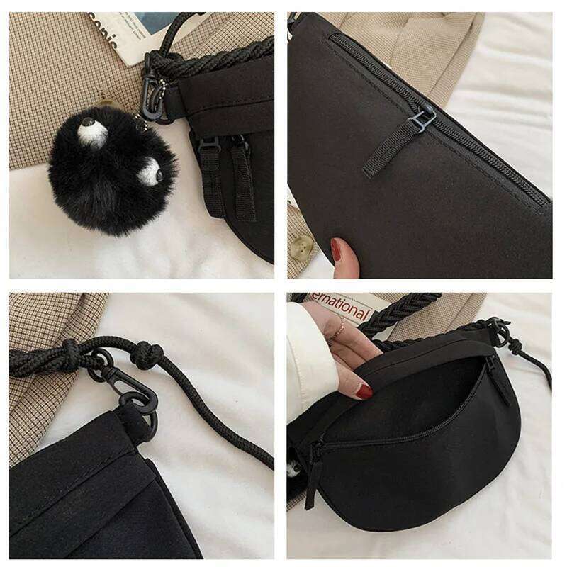 Chest Banana for Women Sling Crossbody Pack Canvas Running Waist Casual Fanny Packs Sport Half Moon Belt Bag