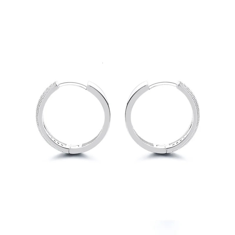 Buyee 925 Sterling Silver Female Hoop Earring White Zircon Earring for Women Fashion Classica Wedding Fine Jewelry Earring 260126