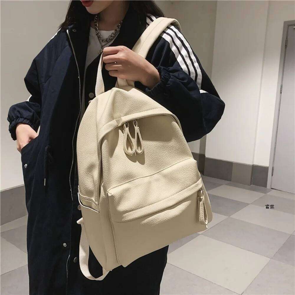 Fashion High Quality PU Leather Women's for Teenage Girls School Shoulder Bag Bagpack Mochila Backpack 2025