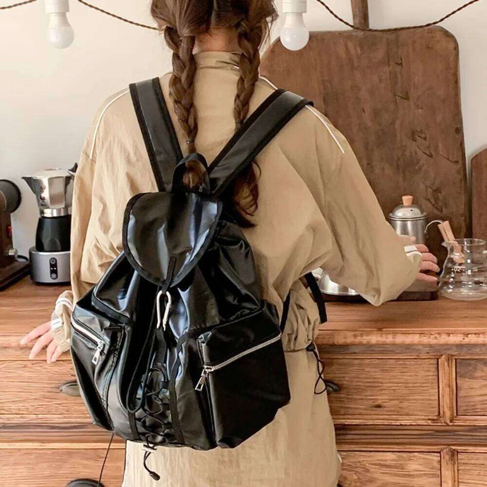 2026 New Large Capaci Silver Color Double Shoulder for Women Korean Sle College Students Fashion Bag Kawaii Backpack