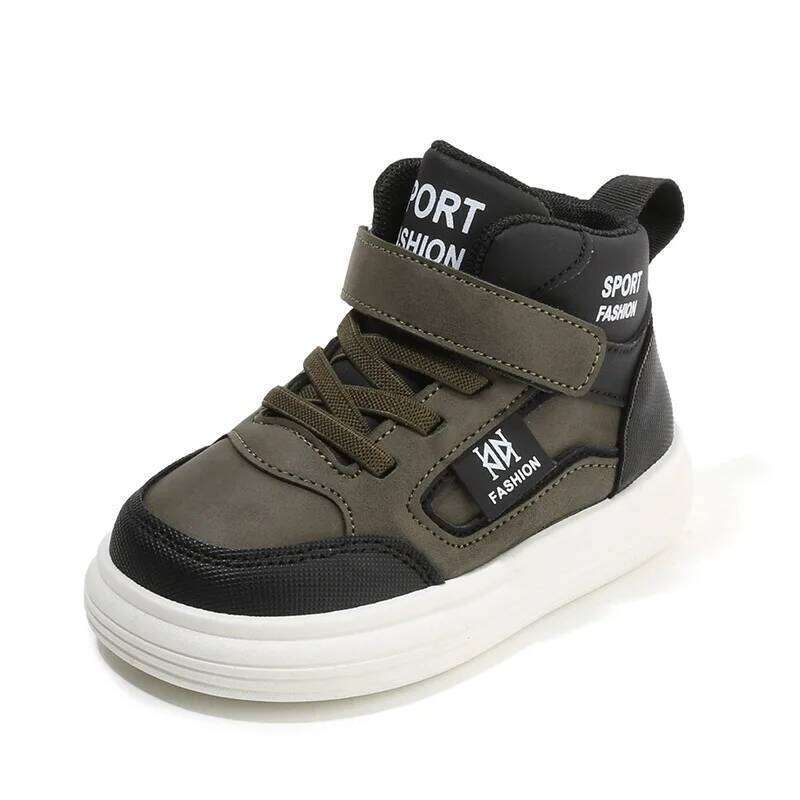 Children Spring Autumn Boy Board Lightweight Soft Sole Baby Shoe Casual Shoes High Top Sneakers Girls Color Blocking Lists Y260128