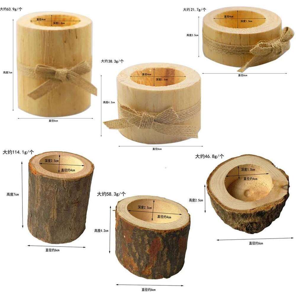 3 PCS Wood Tea Light Holders Tealight Candlestick Home Table Candle Centerpiece for Wedding Christmas Party Decor Y260131