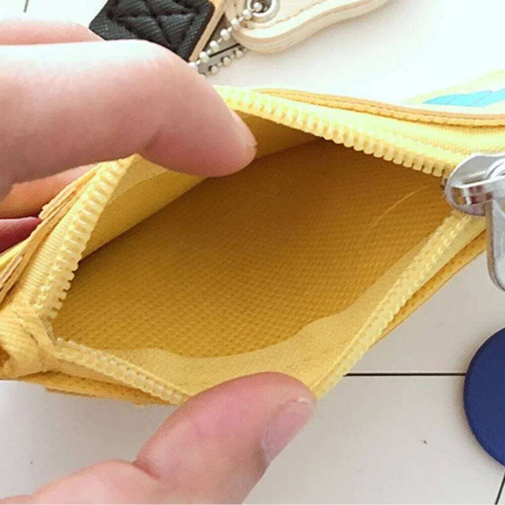 Portable Coin Purse Wallet Keychain Office Work Business ID Card Credit Badge Holder Bus Cards Cover Zipper Pocket PU Leather