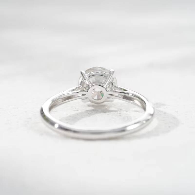 10K White Gold Lab Diamond Ring 65mm 1ct Round Cut HPHT CVD DEF VS Lab Grown Diamond With Jewelry IGI Certificate Gold Ring