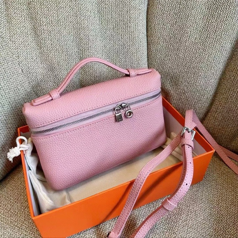 2026 Designer Bag Classic Leather Ladies' Lunch Box Leather Bag Fashion Shoulder and Crossbody Bag Luxurious Macaron Color Litchi Texture Makeup Bag 10A