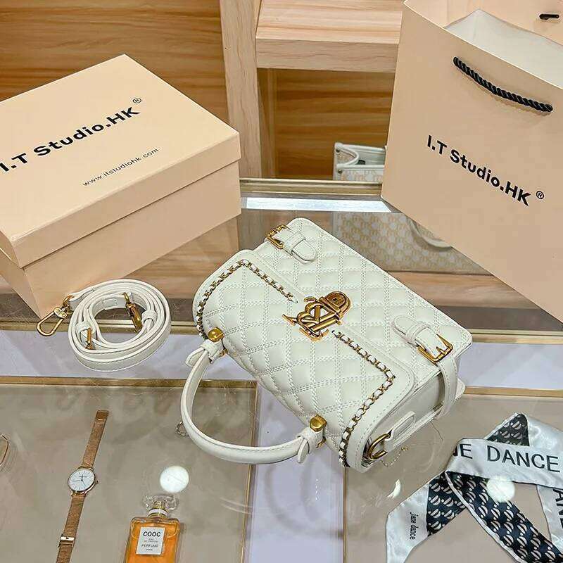 Women's handbag genuine leather carrying small square 2024 new high-end designer spring/summer crossbody shoulder bag