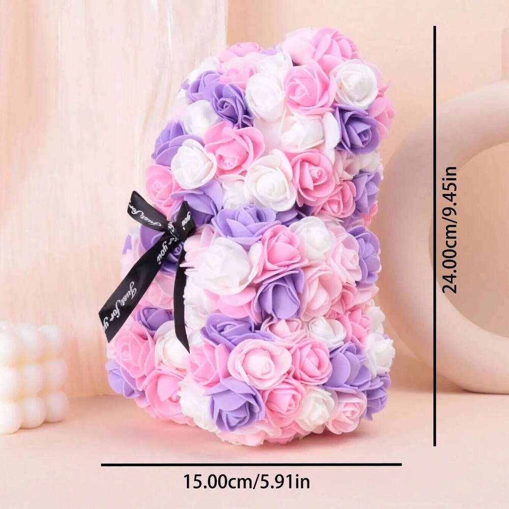1 Multicoloured Realistic Foam Rose Flower Bear Christmas/Valentine's Day/Mother's Day/Anniversary/Wedding Gift Y260131