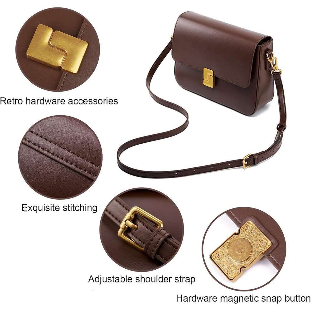 Shoulder Bags Women Purses Vintage Handbags Adjustable Strap Leather Crossbody For Travel