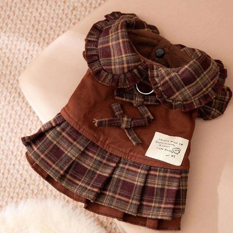 Punk-Style Dog Dress Couple Outfits Teddy American-Style Skirt Winter Warm Sweatshirt for Small Dogs Pet Supplies H260130