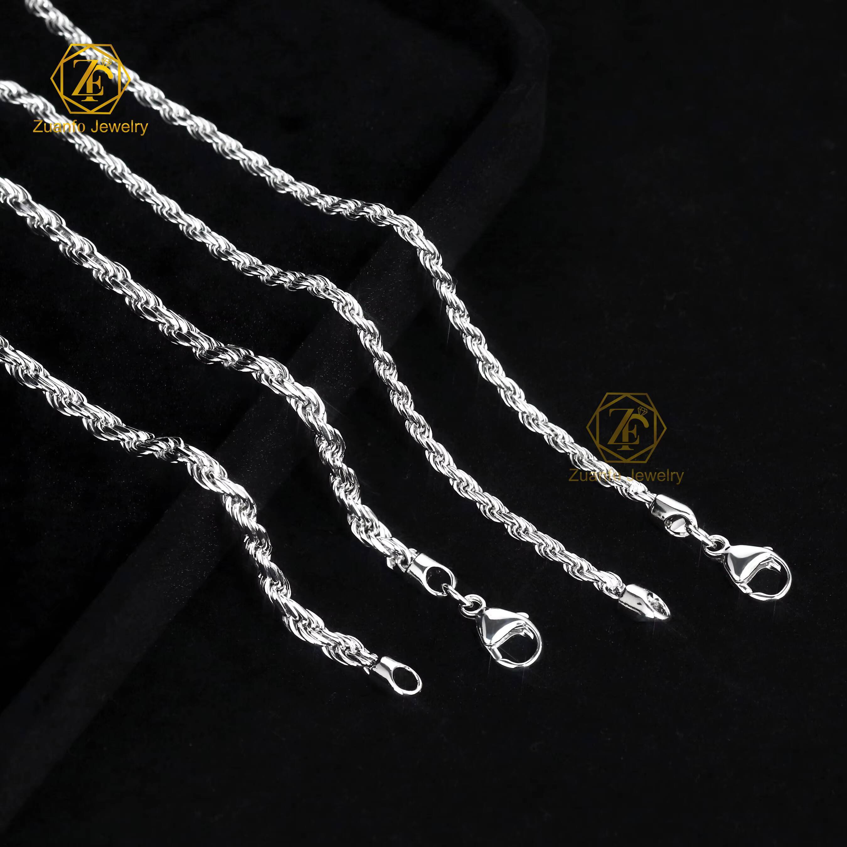 3mm Wholesale Twisted Franco Figaro Oro Laminado Link Chain Necklace Rope Chain