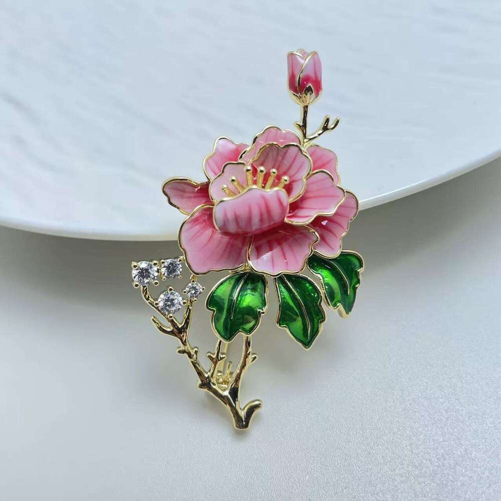 National New Chinese Style Elegant Classic Luxurious Exquisite Versatile Peony Flower Brooch Manufacturer Wholesale
