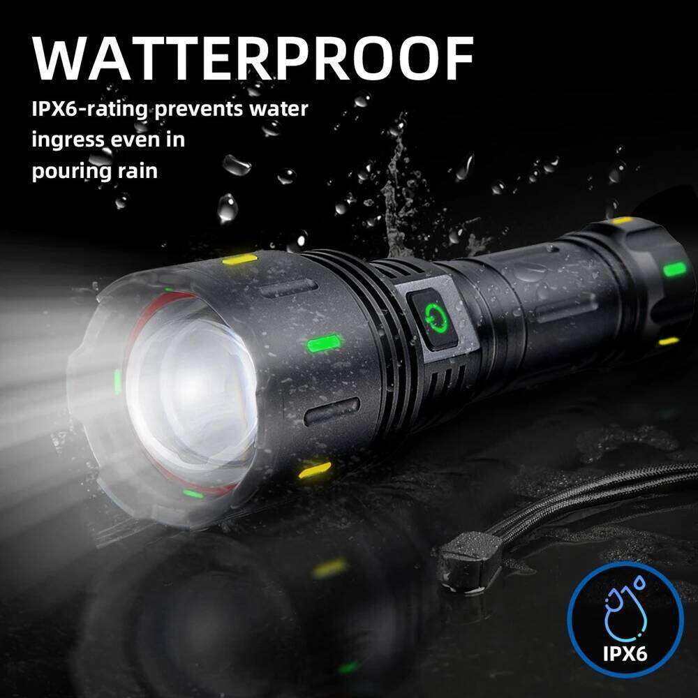 LEP Super Bright White Laser USB Rechargeable Tactical Torch Flashlight, Outdoor Camping Emergency Lantern Light H260131